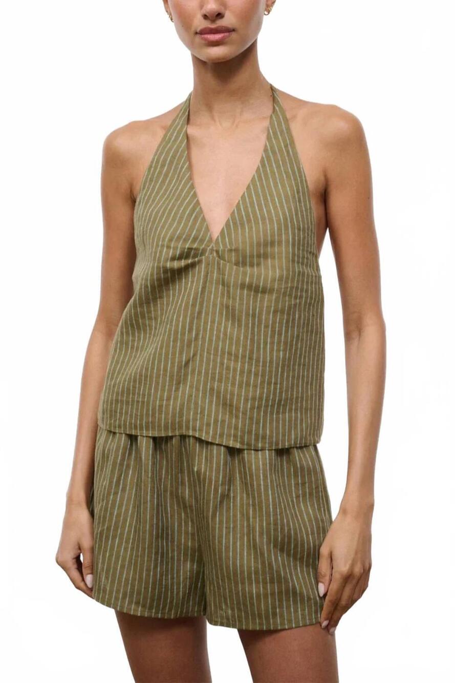 NEW STAUD corso linen top in porto stripe